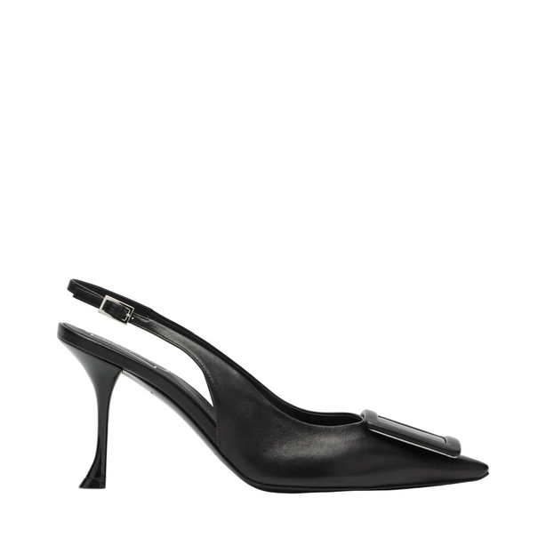 Nappa Leather Slingbacks Black