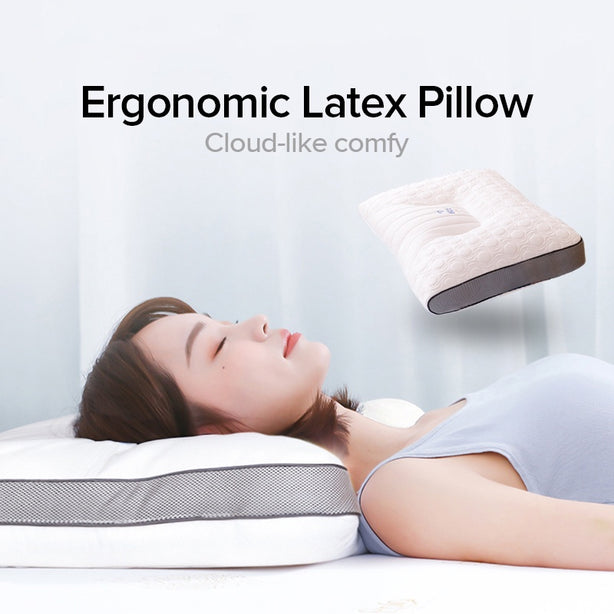 Sweet Home Ergonomic Latex Pillow NO.1 Popular Comfy Bed Neck Support Shoulder Pain Relieve Feather Cotton