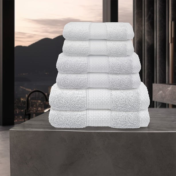 Grand Patrician QUINN Towel 6pcs Bundle Set (2 Face towel, 2 Hand Towel, 2 Bath Towel)