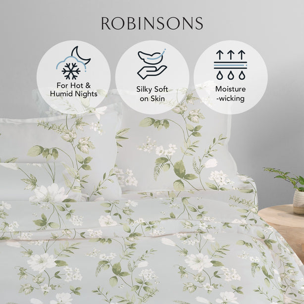 Cool Bamboo Garden Bliss Printed Bed Sheet Set - Hotel Collection by Robinsons