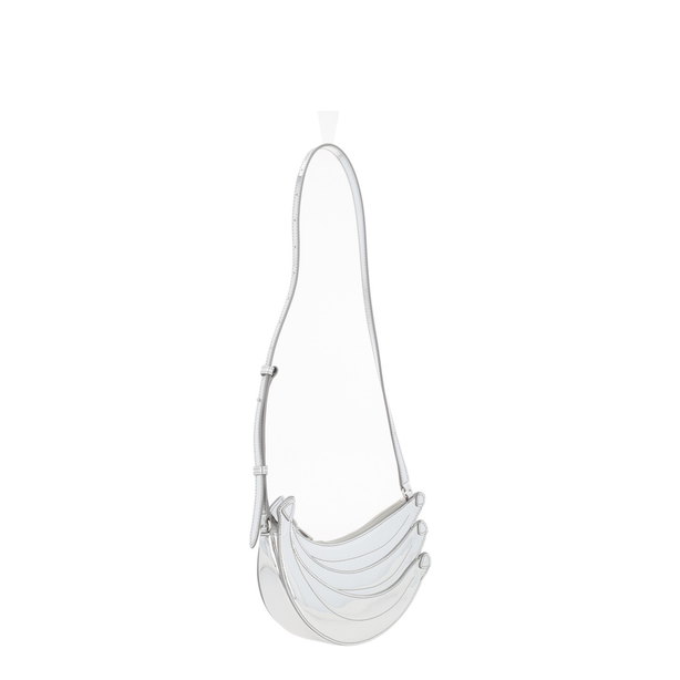 Banana Bag Leather Shoulder Bag - Silver