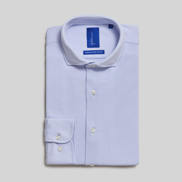 Highr, Sky Blue Pique Jersey, Long Sleeve Shirt