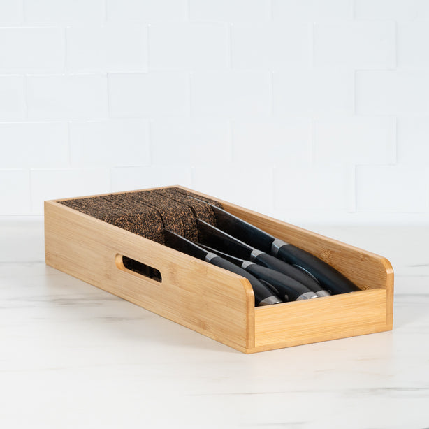 Bamboo Knife Storage Tray (Kitchen Knife Tray) - Robinsons Exclusives