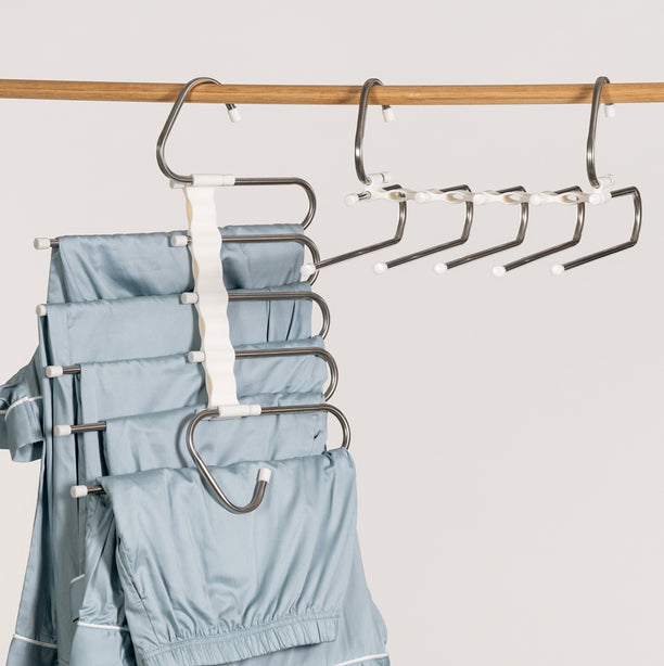 Space Saving Wardrobe Pant Hanger Twin Pack (Closet Organiser) - Robinsons Exclusives