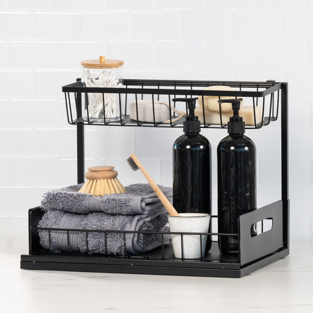 Slide Out Storage Organiser (Under Sink Pull-Out Kitchen Bathroom Laundry Storage Shelf) - Robinsons Exclusives