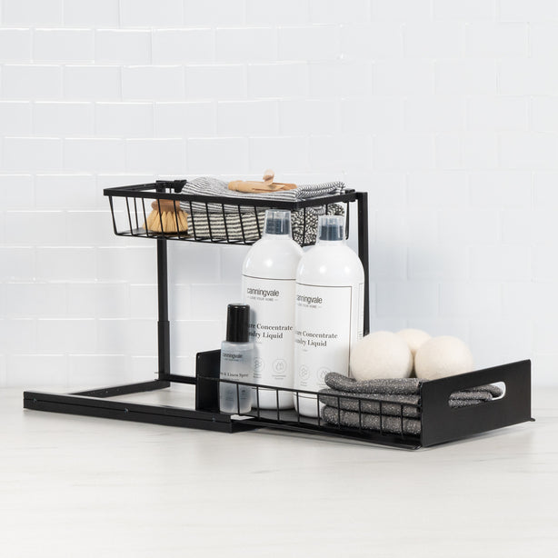 Slide Out Storage Organiser (Under Sink Pull-Out Kitchen Bathroom Laundry Storage Shelf) - Robinsons Exclusives