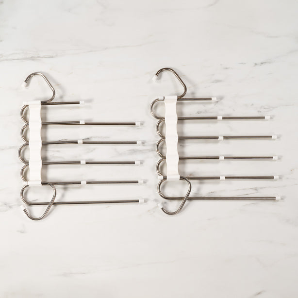 Space Saving Wardrobe Pant Hanger Twin Pack (Closet Organiser) - Robinsons Exclusives