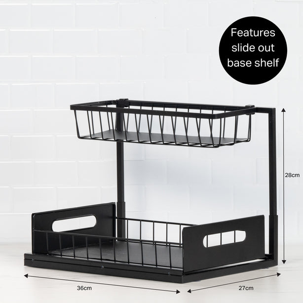 Slide Out Storage Organiser (Under Sink Pull-Out Kitchen Bathroom Laundry Storage Shelf) - Robinsons Exclusives