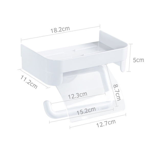 KOREA DeHUB Roll Paper Hanger Shelf ABS Punch-Free Toilet Roll Holders Suction Cup Holder Multi-Purpose Storage Shelf