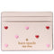 Kate Spade Boxed Madison Heart Studs Small Slim Card Holder in Powdered Sugar KK200