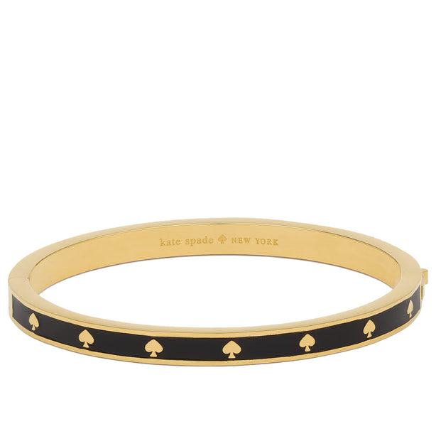 Kate Spade Spot the Spade Enamel Hinged Bangle Bracelet in Black KJ727