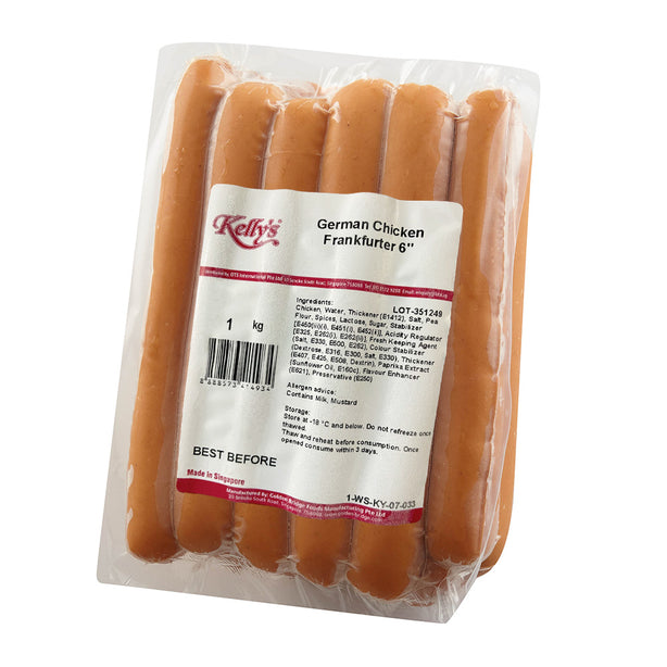 [Bundle of 4] Kelly's Jumbo Hunter Sausage (1kg x2) & German Chicken Frankfurter 6