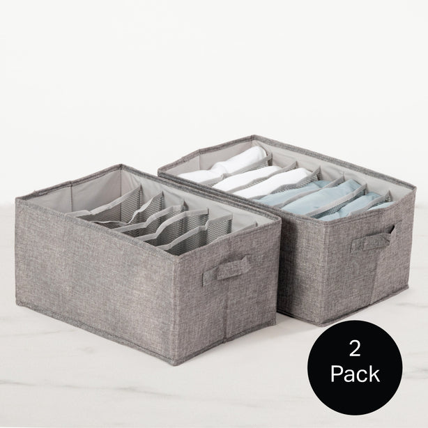 Drawer/Clothes Organiser Twin Pack (Wardrobe Storage Box) - Robinsons Exclusives