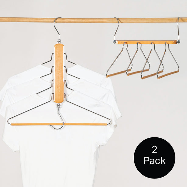 Space Saving Wardrobe Pant & Top Hanger Twin Pack (Closet Organiser) - Robinsons Exclusives