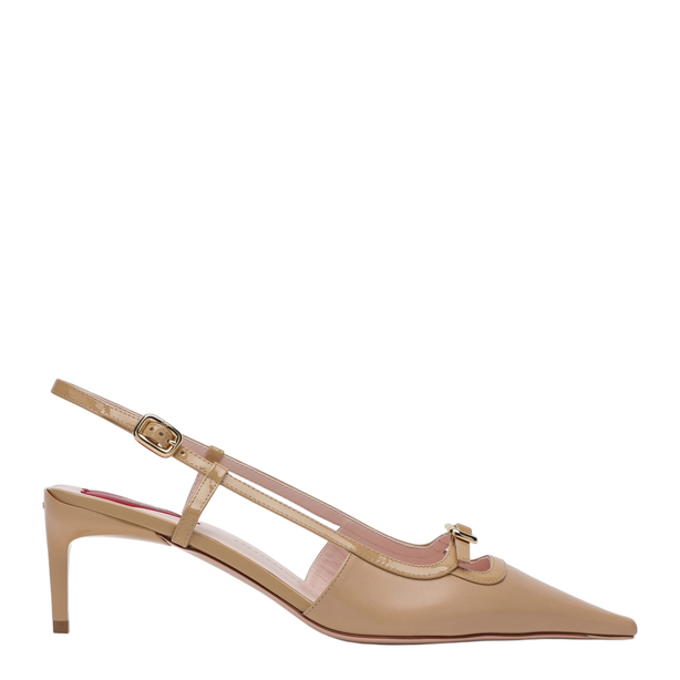 Desert leather dÃ©colletÃ©s Slingback Viv' Canard
