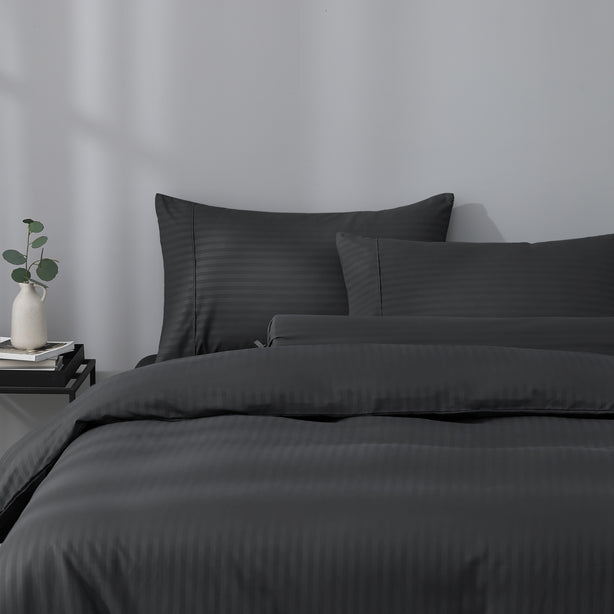 Robinsons Silky Soft Luxe Stripe Microfibre Bed Sheet Set Core Collection