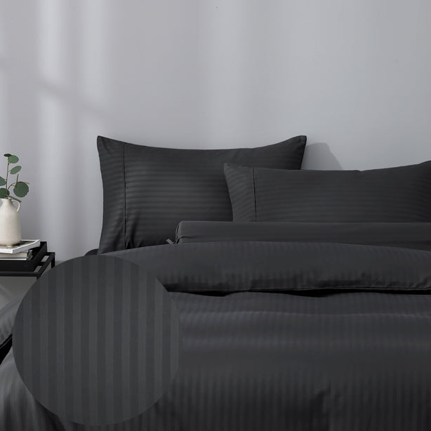 Robinsons Silky Soft Luxe Stripe Microfibre Bed Sheet Set Core Collection