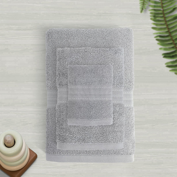 Milton Home Leona 100% Cotton Bath Linen, Grey