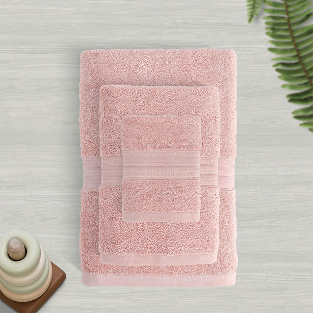 Milton Home Leona 100% Cotton Bath Linen, Pink