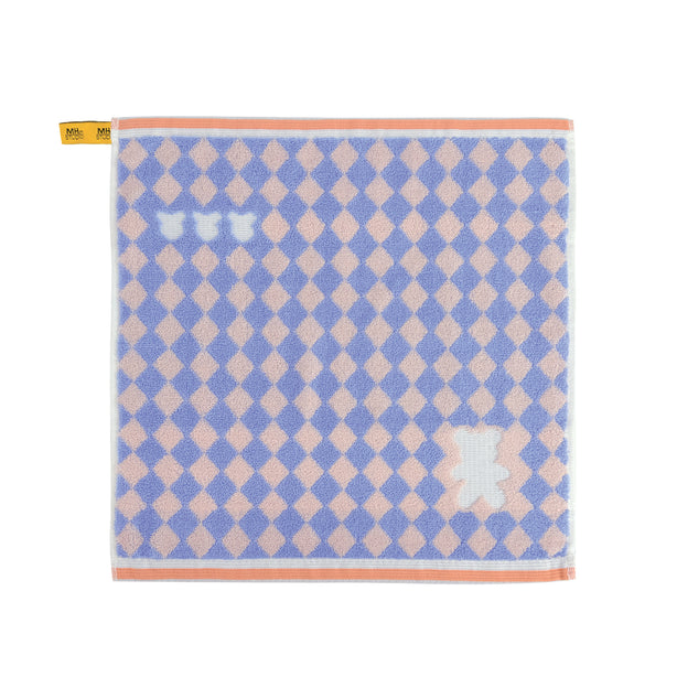 Milton Home Studio Loopy Face Towel With Loop, Checkerbear, Set Of 3
