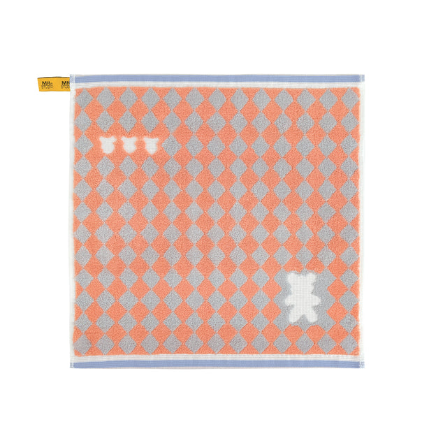 Milton Home Studio Loopy Face Towel With Loop, Checkerbear, Set Of 3