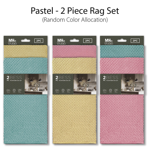 Milton Home Studio Bess 100% Microfibre 2 Piece Rag Set, Set Of 2