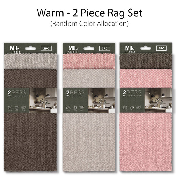 Milton Home Studio Bess 100% Microfibre 2 Piece Rag Set, Set Of 2