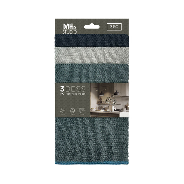 Milton Home Studio Bess 100% Microfibre 3 Piece Rag Set, Set Of 2