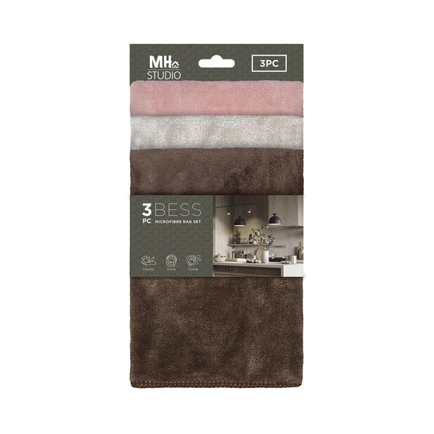 Milton Home Studio Bess 100% Microfibre 3 Piece Rag Set, Set Of 2