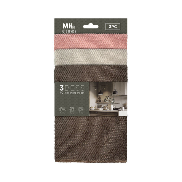 Milton Home Studio Bess 100% Microfibre 3 Piece Rag Set, Set Of 2