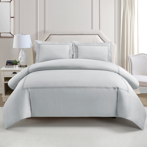 Charles Millen Singature Vouge Collection 100% Pima Cotton Bedlinen (Silver), Mondrae