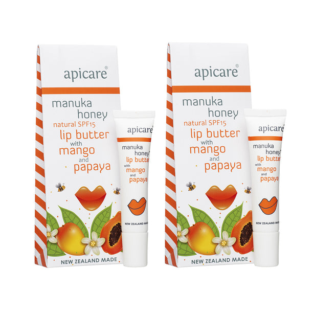 Apicare Mango & Papaya Lip Butter SPF15 8g (Bundle of 2) (Exp: Aug 2022)