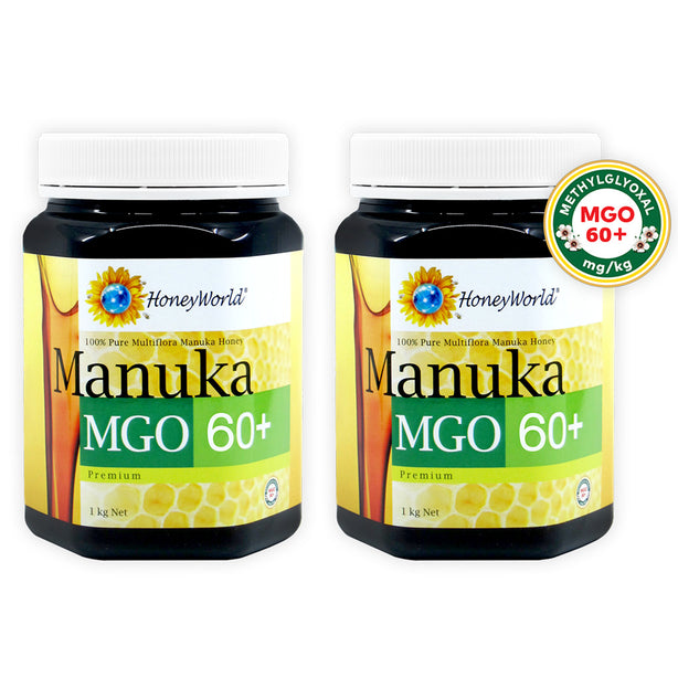 HoneyWorld Manuka Honey MGO 60+ 1kg (Bundle of 2)