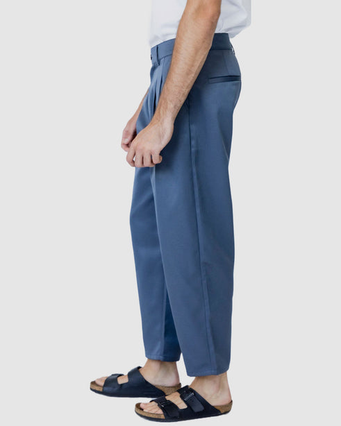 Mooney Button Cropped Pants Blue