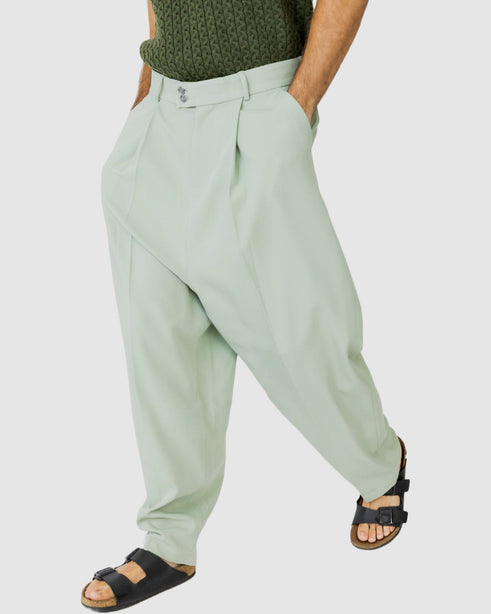 August Loose fit trousers Green Mist