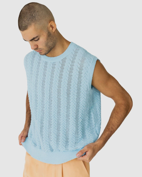 Cassis Knitted Vest Blue
