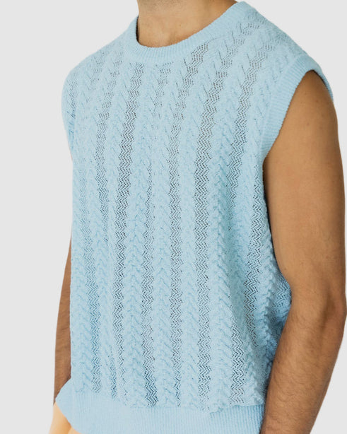 Cassis Knitted Vest Blue