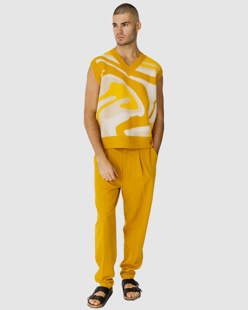 Ignite Pattern Knitted Vest Yellow
