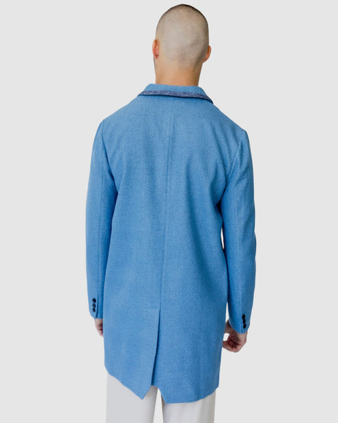 Hemming Woven Coat Blue