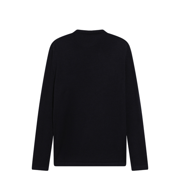 Blue Wool Sweater With Re-Nylon Pocket