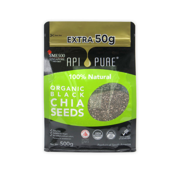 ApiPure Organic Black Chia Seeds 550g