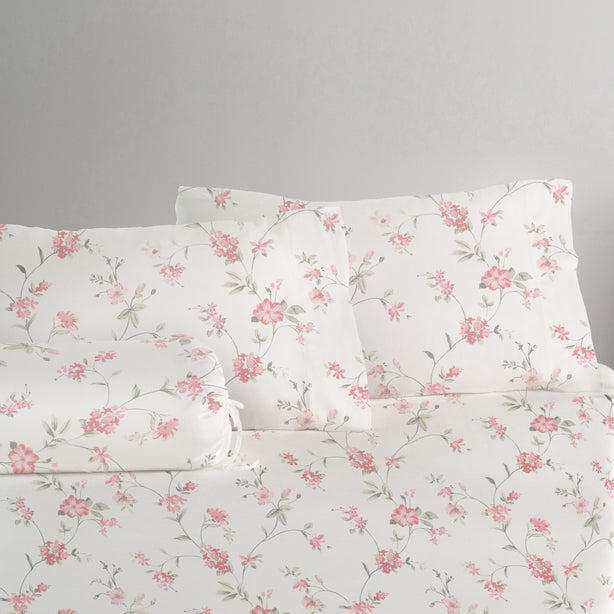 Cool Bamboo Petal Dusk Printed Fitted Sheet Set Hotel Collection by Robinsons