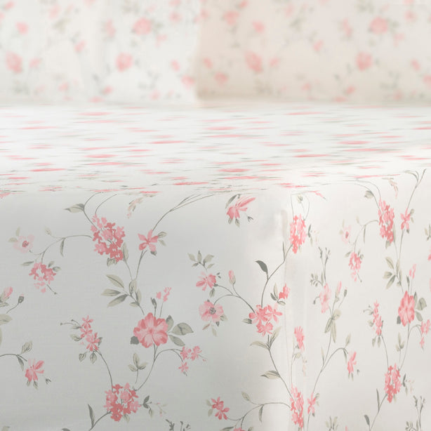 Cool Bamboo Petal Dusk Printed Fitted Sheet Set Hotel Collection by Robinsons