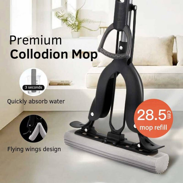 Supamop Premium Collodion Mop Wet And Dry Dual-Use Mop Quick Dry PVA Sponge Mop Set 28.5cm Mop Head