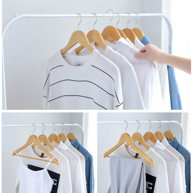 [Bundle of 10] Sweet Home Premium Wooden Clothes Hanger Matte Texture Classic Wood Hanger Metal Hook Clothes Wardrobe Drying Rack