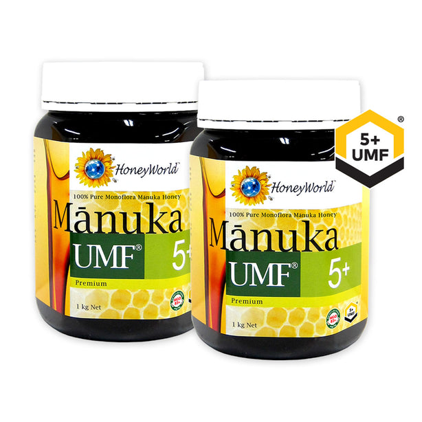 HoneyWorld Premium Manuka UMF5+ 1kg (Bundle of 2)