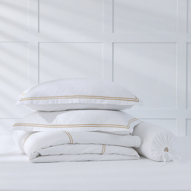 Royale 1000TC Embroidered Bed Sheet Set Hotel Collection by Robinsons
