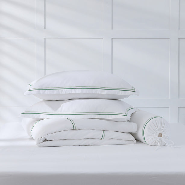 Royale 1200TC Embroidered Bed Sheet Set Green - Hotel Collection by Robinsons
