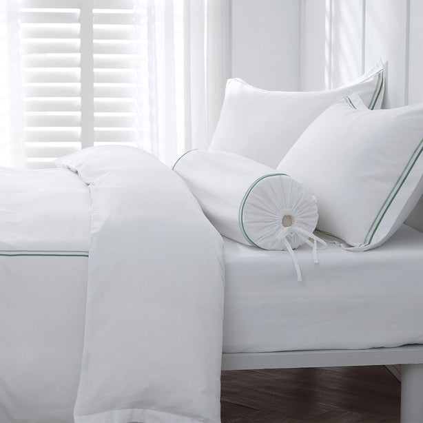 Royale 1200TC Embroidered Bed Sheet Set Green - Hotel Collection by Robinsons