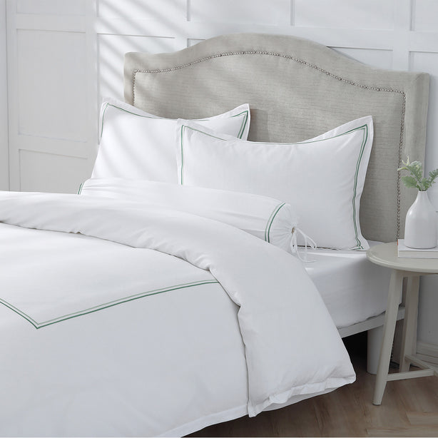 Royale 1200TC Embroidered Bed Sheet Set Green - Hotel Collection by Robinsons